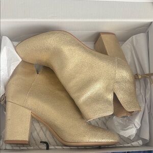 Aldo Shimmering Gold Heeled Boots